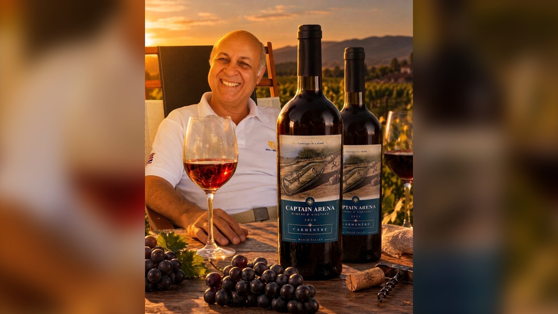 86° cumpleaños de Nicola Arena y vinos Captain Arena